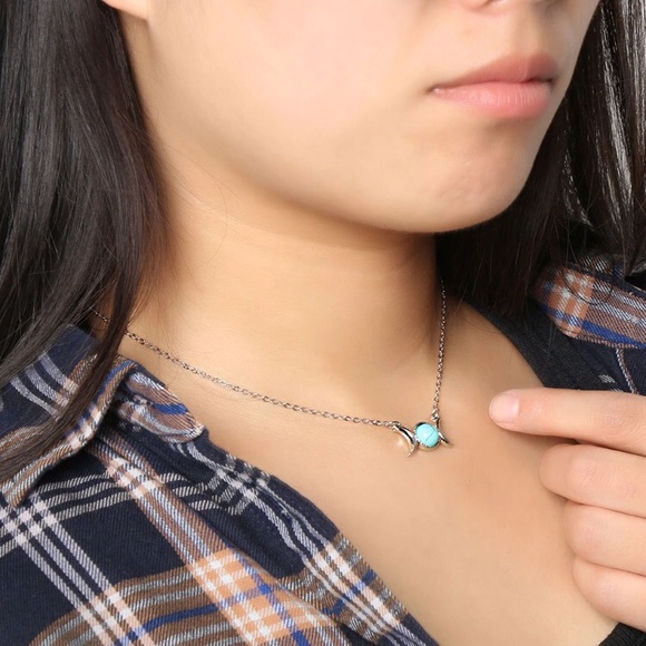 ❗️2 left❗️Crescent Moon Genuine Stone Necklace - Picture 7 of 8